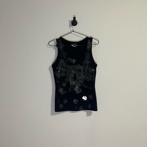 vintage versace black giant sequin tank